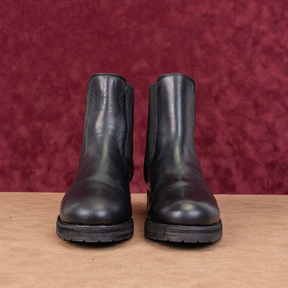 Frye Women Melissa Double Black Leather Lug Sole Chelsea Ankle Boots Size 9 - Picture 3 of 8